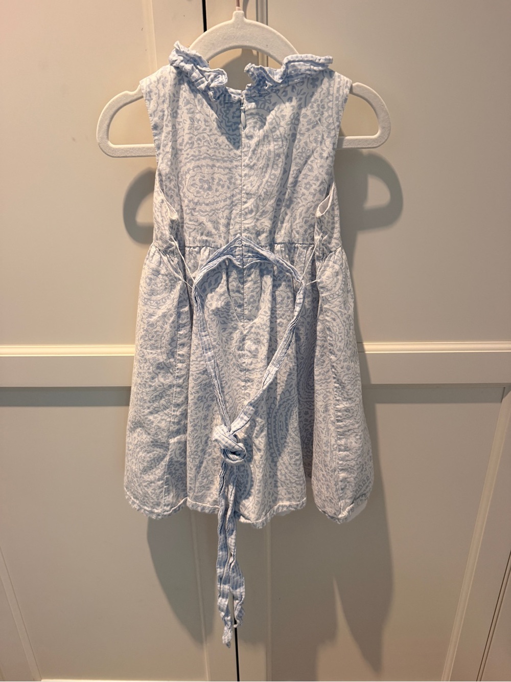Edgehill Collection Light Blue Floral Ruffle Neck Sundress - Picture 4 of 4